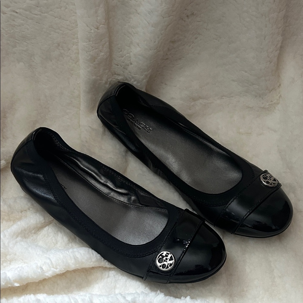 Coach Black Patent Ballet Flats